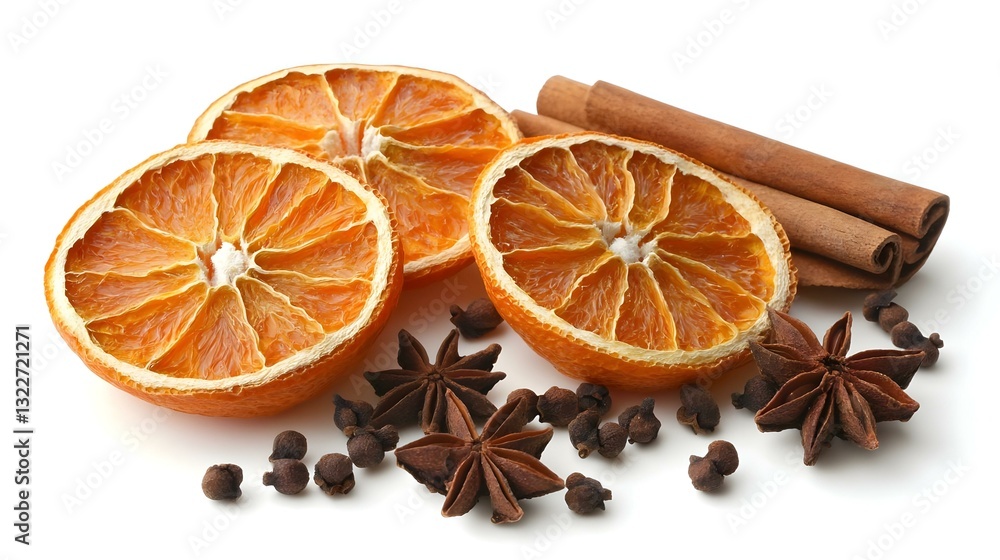Christmas composition with dried oranges