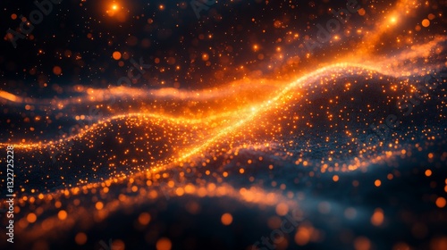 Dynamic waves of light represent the complex interactions of quantum mechanics, showcasing qubit states in superposition and entanglement, illustrating decoherence phenomena.