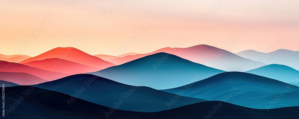 Abstract landscape background concept. Stunning abstract mountain landscape with colorful gradients at sunset. Abstract landscape background concept. Stunning abstract mountain landscape with colorful gradients at sunset.
