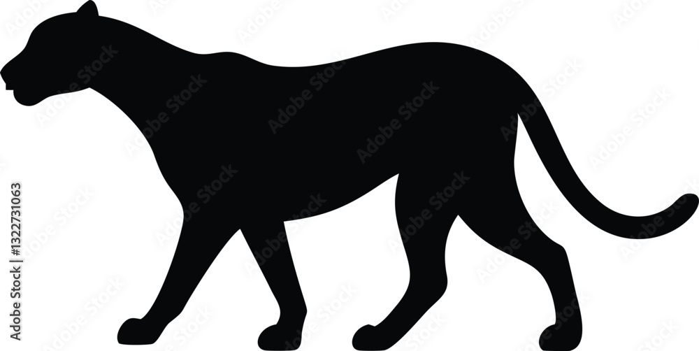 Cheetah silhouette vector illustration Cheetah silhouette vector Cheetah silhouette vector illustration Cheetah silhouette vector
