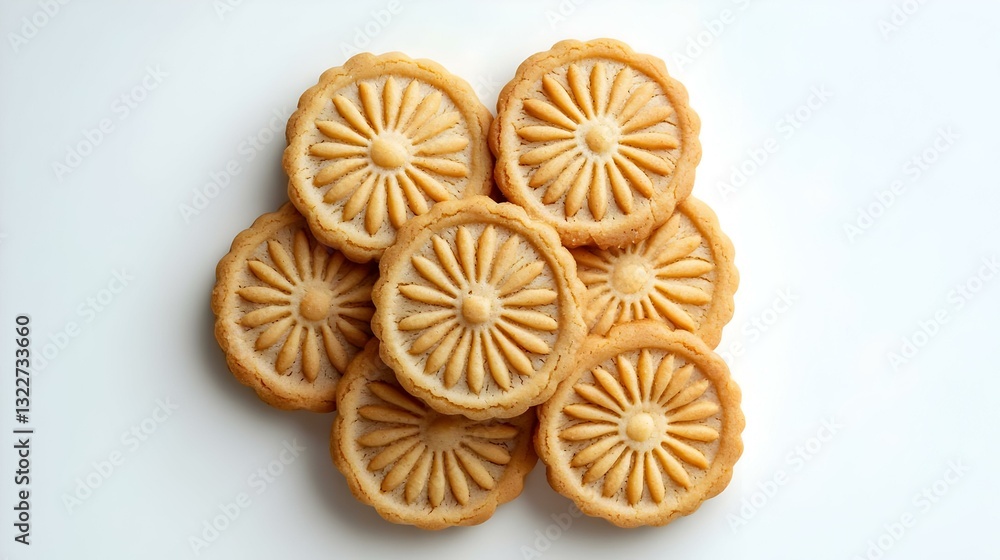 Flower Shaped Cookies isolated on white background Flower Shaped Cookies isolated on white background
