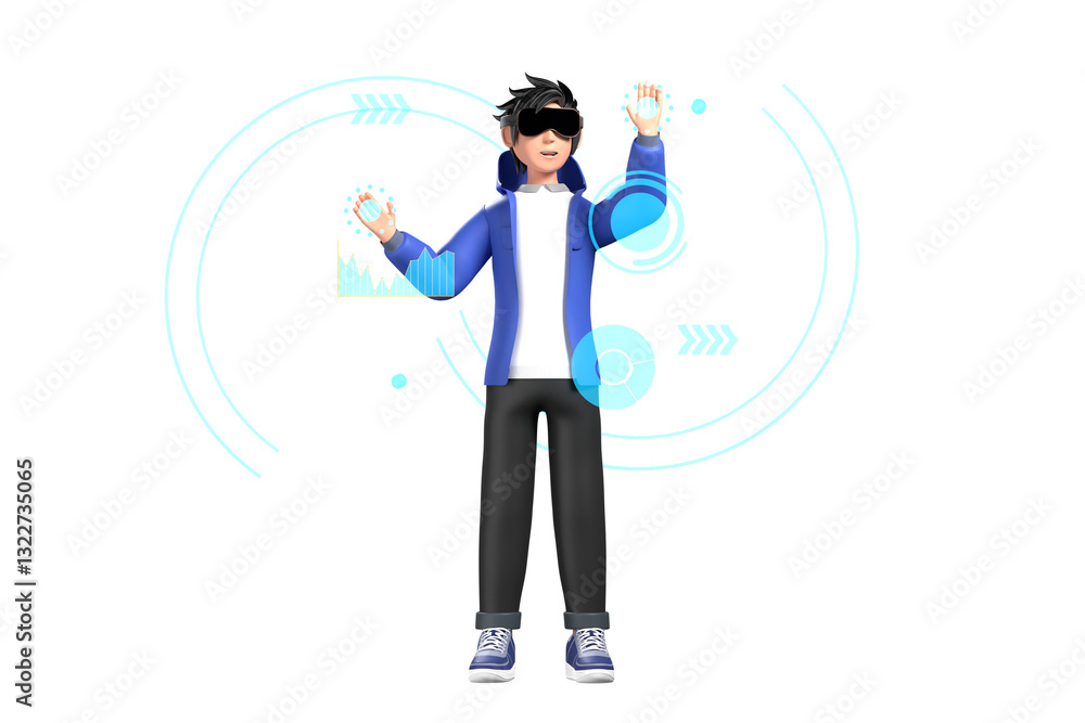 Spatial Data Analysis 3D Character Illustration. Spatial Data Analysis 3D Character Illustration.