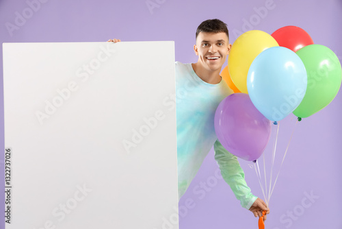Young man with bunches of c...