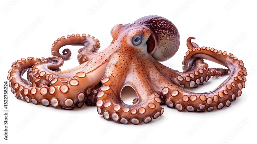 Obraz premium Fresh octopus isolated on white background