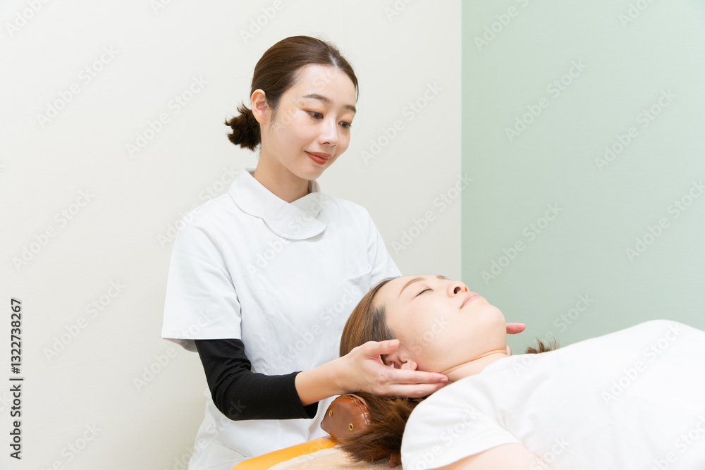 Obraz premium 整体・マッサージ・首