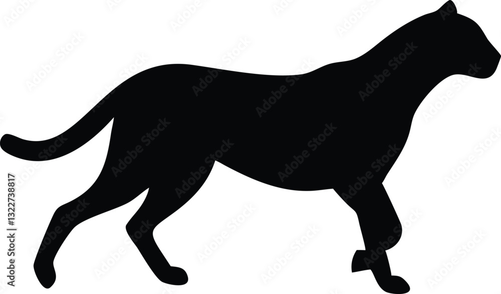 Collection of cheetah silhouette set Isolate on white background vector illustration Collection of cheetah silhouette set Isolate on white background vector illustration
