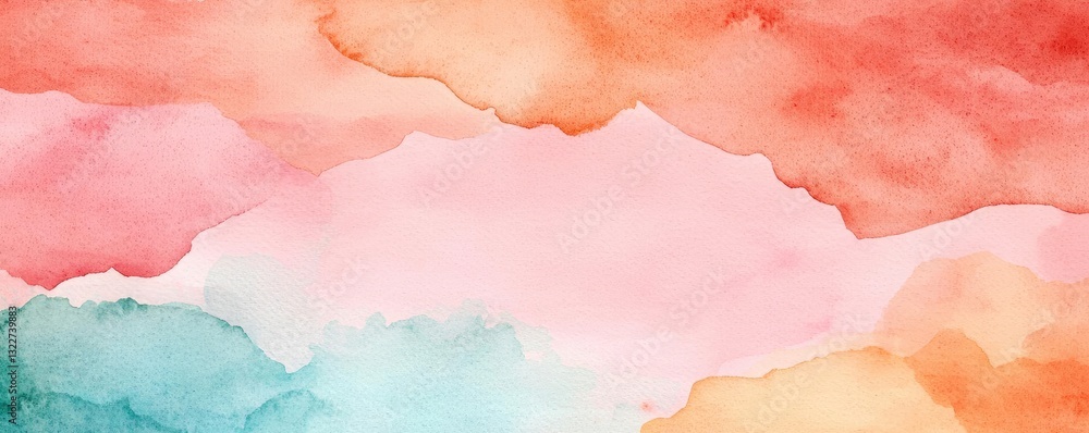 Obraz premium Digital watercolor painting abstract background idea. Colorful watercolor background with soft hues blending harmoniously for creative projects.