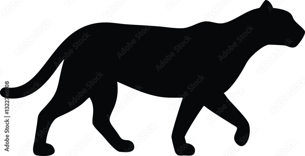 Naklejka premium Cheetah silhouette vector on a white background
