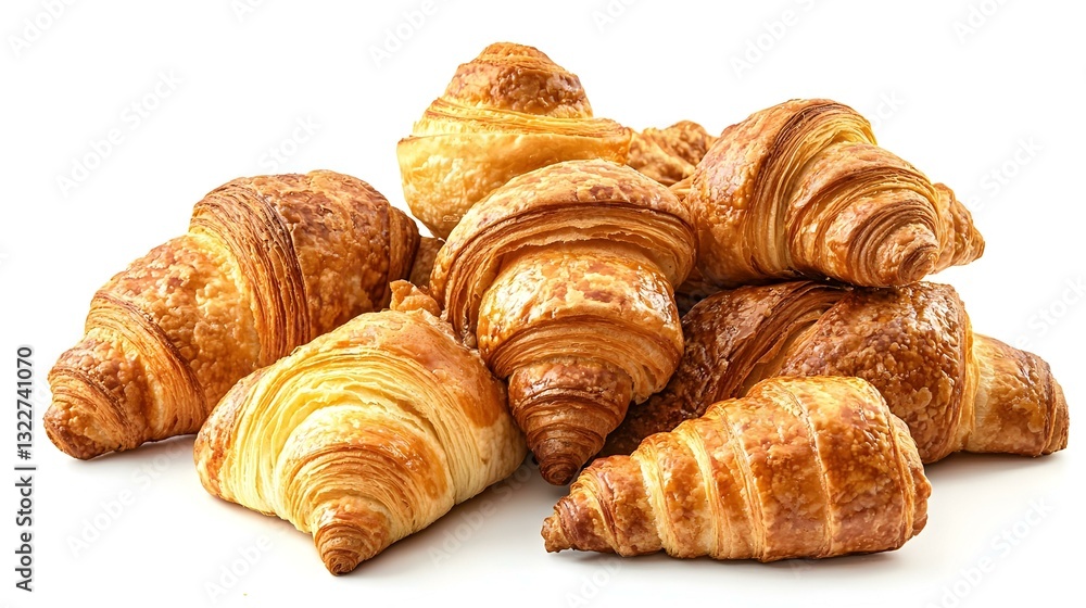 Pile of Croissants Isolated on White Background Pile of Croissants Isolated on White Background
