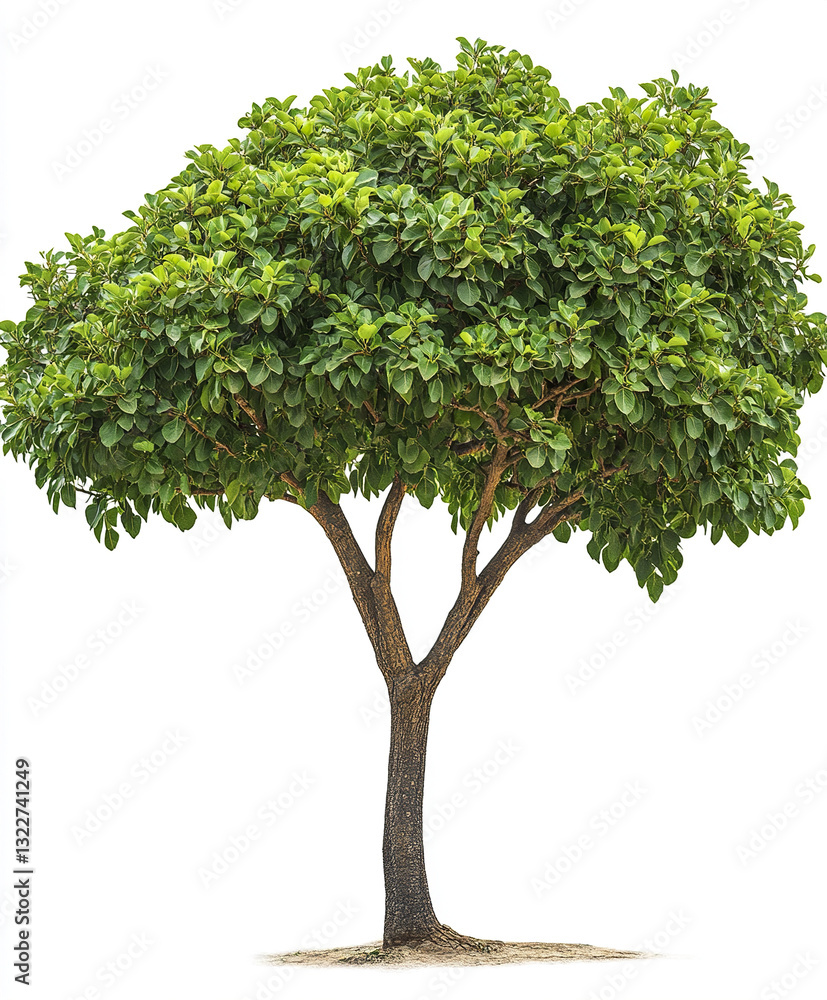 lush green tree with broad canopy isolated on white lush green tree with broad canopy isolated on white