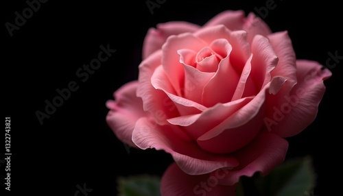 A close-up of a pink rose covered in delicate morning dew, its petals slowly unfurling in a mesmerizing time-lapse. The high-definition detail reveals tiny droplets reflecting ligh.