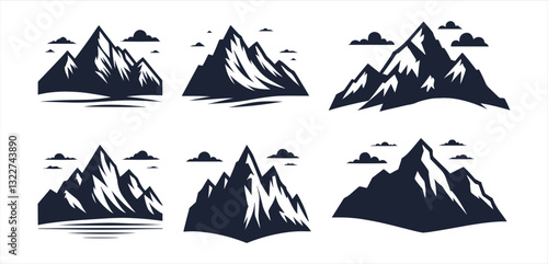 Rocky Mountains Icon Pack High-Quality Mountain Silhouettes, Logos