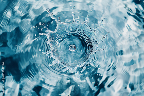 A Dynamic, High-Resolution Abstract Scene Capturing the Moment a Water Droplet