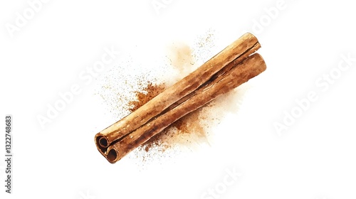 Kayu Manis Batang Berbentuk Hati Terisolasi Latar Belakang Putih