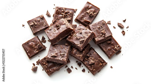 Cokelat Hitam dengan Kacang Terisolasi di Latar Belakang Putih