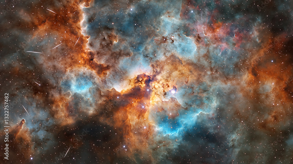 Obraz premium Exploring cosmic nebula formation outer space astronomy imagery colorful environment galactic viewpoint