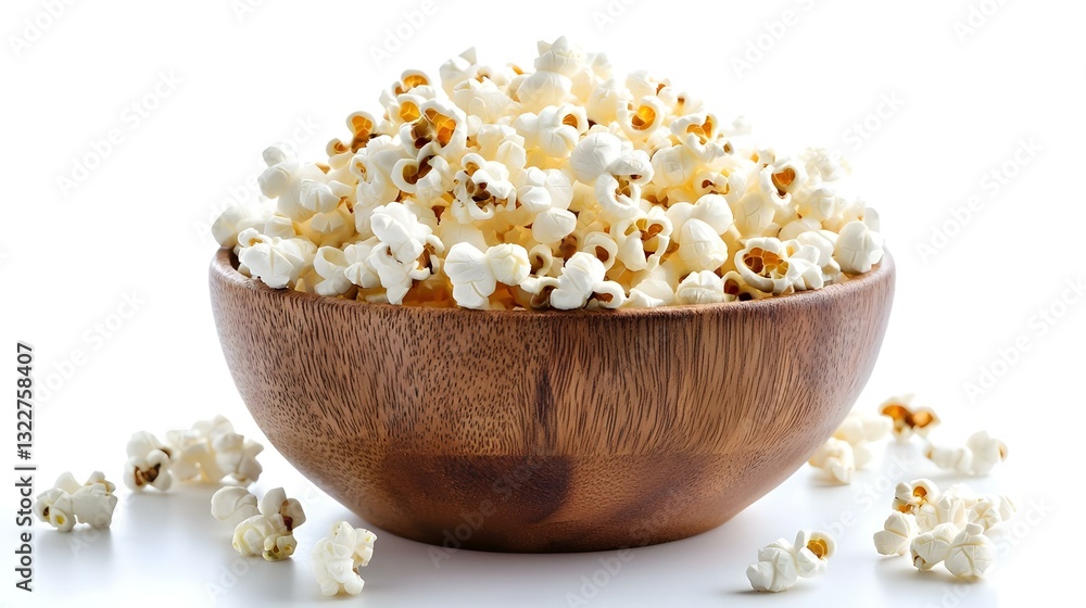 Popcorn in a Bowl Isolated on White Background Popcorn in a Bowl Isolated on White Background