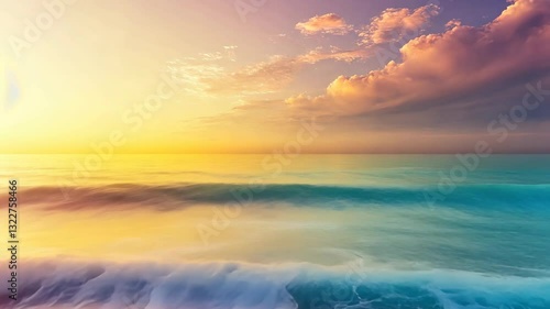 Serene Sunset Seascape: A Vibrant Coastal Panorama