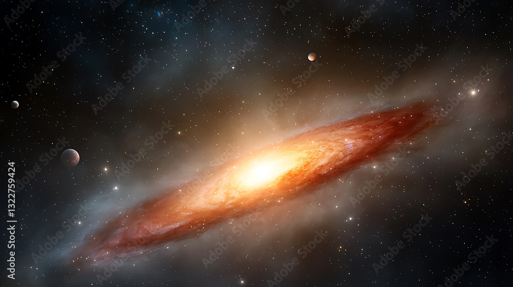 Obraz premium Exploring celestial wonders galaxy formation outer space digital art cosmic environment wide-angle view science concept