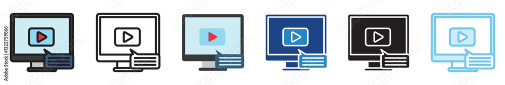 Subtitle Text multi style, mini illustration icon set. outline, flat, glyph, line color, UI, UX, app and web, digital or print. related to movie, cinema, entertainment. Subtitle Text multi style, mini illustration icon set. outline, flat, glyph, line color, UI, UX, app and web, digital or print. related to movie, cinema, entertainment.
