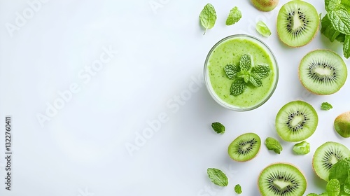 Wallpaper Mural Kiwi smoothie isolated on white background Torontodigital.ca