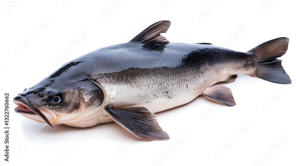 Obraz premium Poisson-chat frais isolé sur fond blanc American food