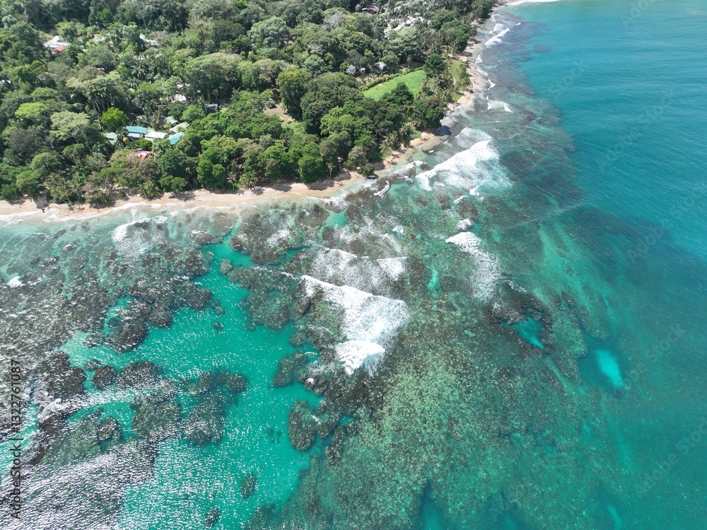 Playa Cocles and Limon Reef and Turquoise Water