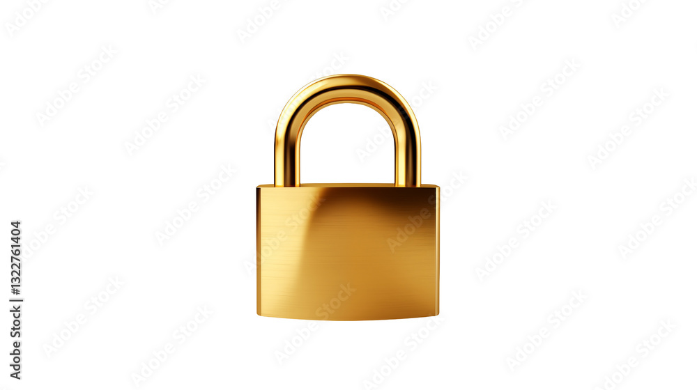 Gold Padlock Security Concept Safety Privacy and Protection isolated on transparent background Gold Padlock Security Concept Safety Privacy and Protection isolated on transparent background