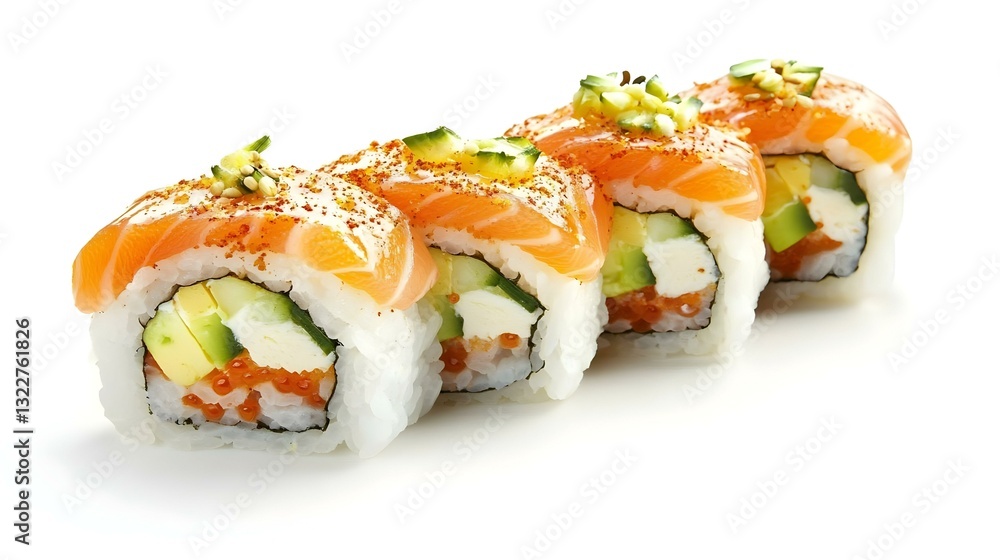 Sushi Rolls Isolated on White Background Sushi Rolls Isolated on White Background