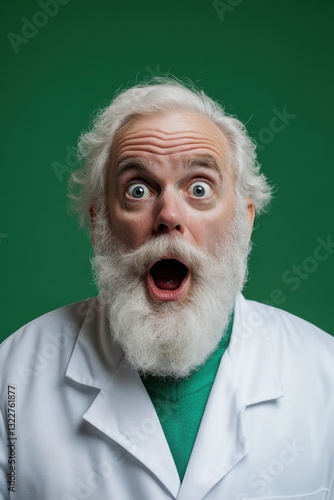 Astonished Senior Doctor in a White Coat