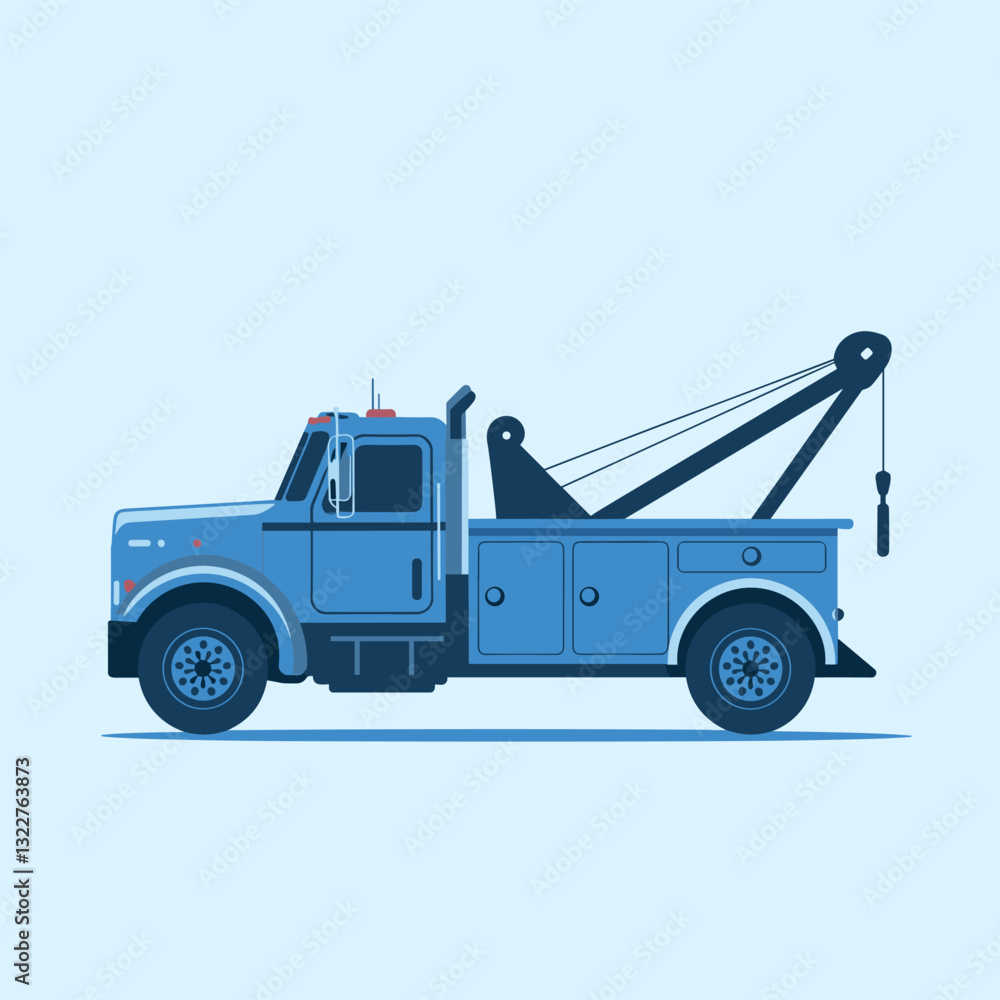 Naklejka premium Heavy-Duty Tow Truck for Vehicle Recovery and Transport