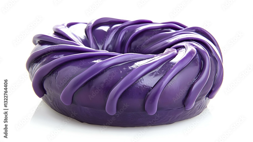Fototapeta premium Purple doughnut isolated on white background
