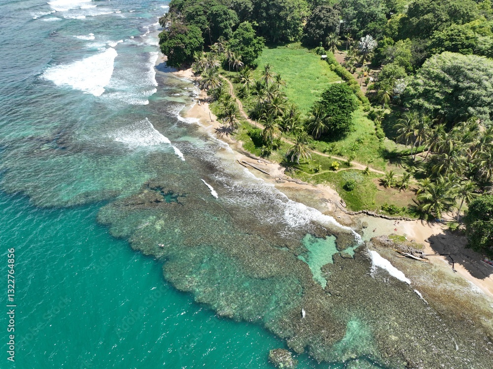 Playa Cocles and Limon coastline: turquoise waters, lush rainforest