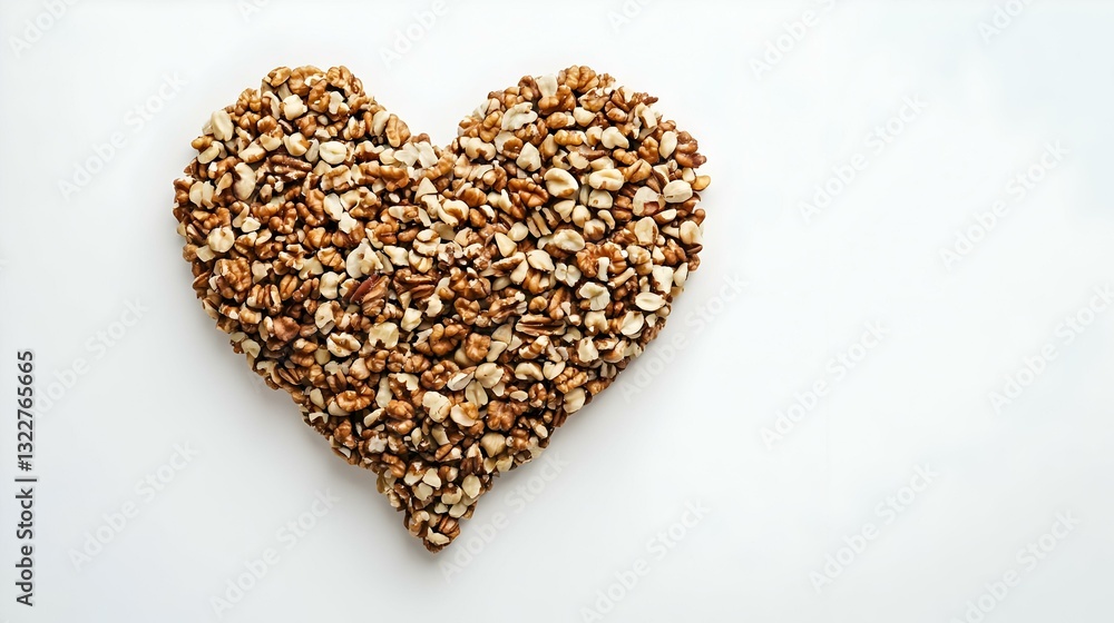 Heart Shaped Cereal Isolated on White Background Heart Shaped Cereal Isolated on White Background