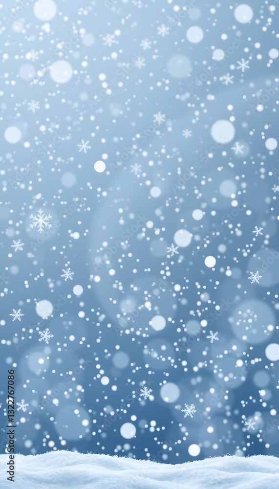 Obraz premium Realistic Snow Fall and Snowflakes Background Image, High Quality Christmas Snow and Snowflakes Background for this Holiday Seasons, silhouette. with white shades