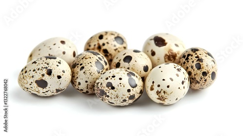 Quail eggs isolated on white background
