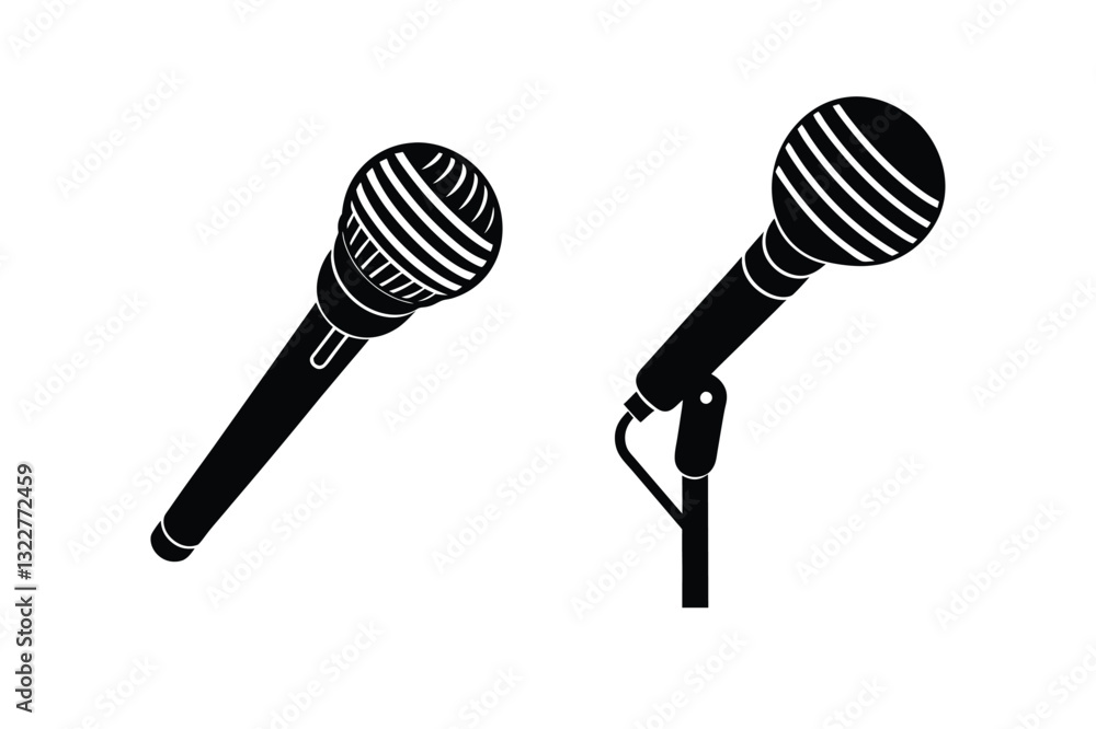 Microphone silhouette vector illustration Microphone silhouette vector illustration