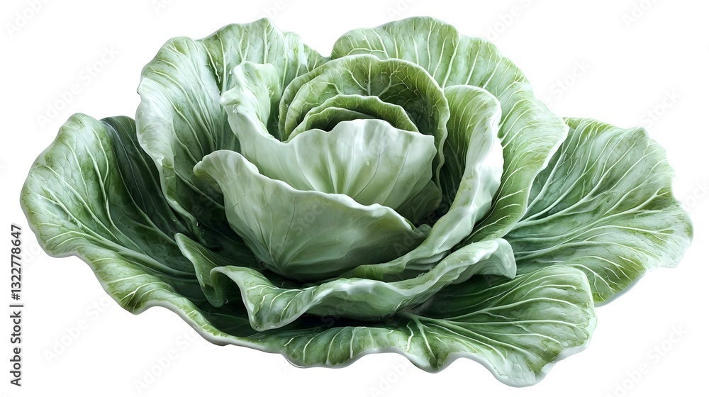 Obraz premium Green cabbage isolated on white background