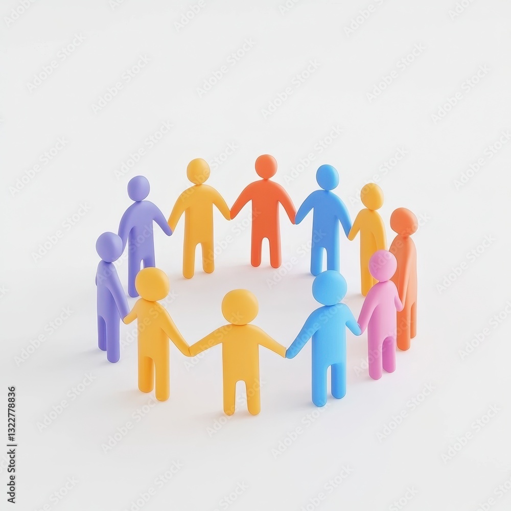 Diverse Community Holding Hands in Unity Around a Circular Formation Diverse Community Holding Hands in Unity Around a Circular Formation