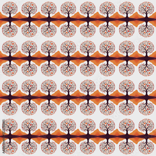 Abstract Tree of Life Seamless Pattern