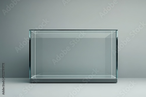 Minimalist Glass Display Case with Neutral Background and Clean Lines