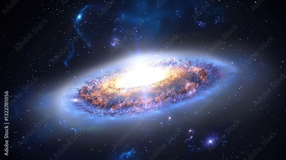 Naklejka premium Universe_dark_galactic_background