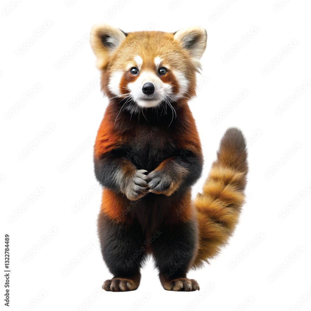 Red Panda Standing on Two Legs with Fluffy Ears, PNG file for mock-up. Red Panda Standing on Two Legs with Fluffy Ears, PNG file for mock-up.