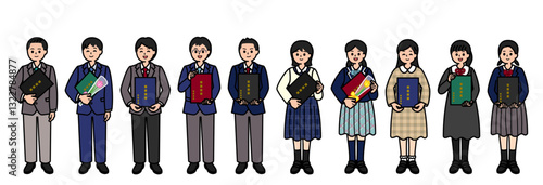 卒業証書を持つ小学生　フォーマルな服装の子ども