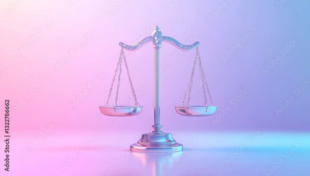 Balanced Scales of Justice in Soft Color Lighting for Legal Themes