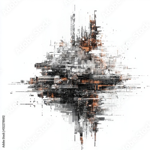 Abstract Digital Art with Geometric Shapes and Textures