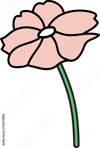 flower, 네이처, 꽃, 벡터, 봄, 미술, 여름, 도안, 삽화, 분홍, 아이콘, 꽃한송이, 꽃 클립아틀