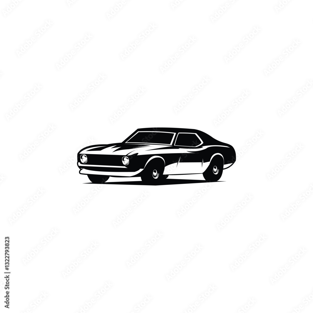 Fototapeta premium mustang car vector logo illustration. premium simple design. best for logo design, badge, emblem, icon, sticker. available in eps 10