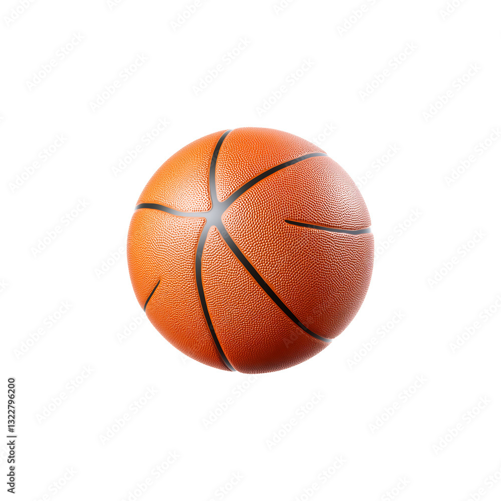 Fototapeta premium Realistic Orange Basketball on Clear Background for Sports and Recreation