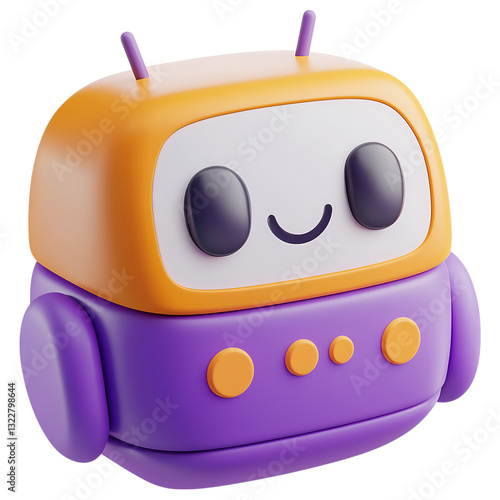 Happy robot 3d ai character chat bot mascot GPT chatbot icon Artificial intelligence